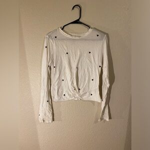 White shirt With Heart print